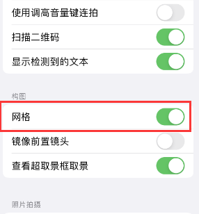 盐边苹果手机维修网点分享iPhone如何开启九宫格构图功能 